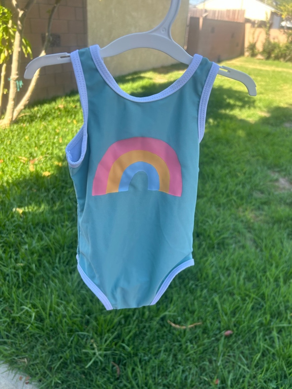 Kids Rainbow One-Piece Swimsuit - Teal